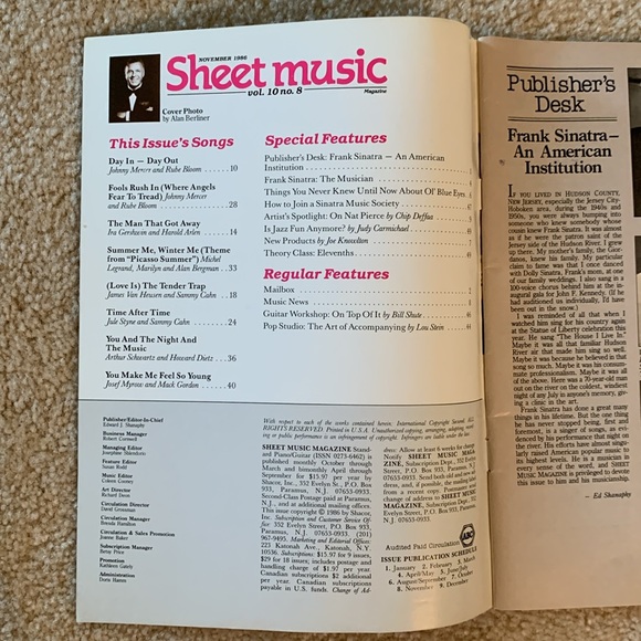 Sheet Music Magazine, 3 issues dated 1986 - Picture 10 of 12